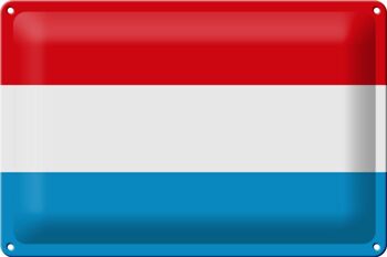Signe en étain drapeau Luxembourg 30x20cm drapeau du Luxembourg 1