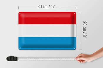 Signe en étain drapeau Luxembourg 30x20cm drapeau du Luxembourg 4