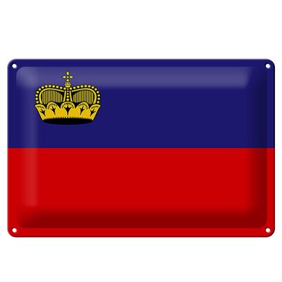 Cartel de chapa Bandera de Liechtenstein 30x20cm Bandera de Liechtenstein