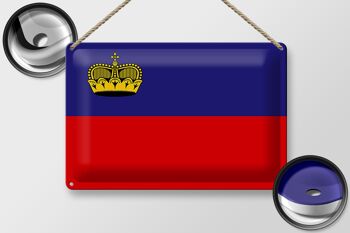 Signe en étain drapeau Liechtenstein 30x20cm drapeau Liechtenstein 2