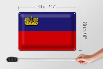 Signe en étain drapeau Liechtenstein 30x20cm drapeau Liechtenstein 4