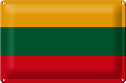 Blechschild Flagge Litauen 30x20cm Flag of Lithuania