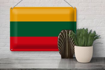Drapeau en étain de la lituanie, 30x20cm, drapeau de la lituanie 3