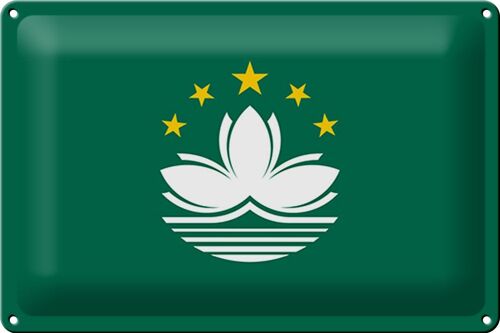 Blechschild Flagge Macau 30x20cm Flag of Macau