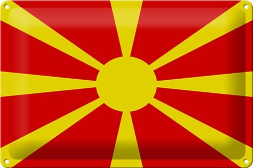 Blechschild Flagge Mazedonien 30x20cm Flag of Macedonia