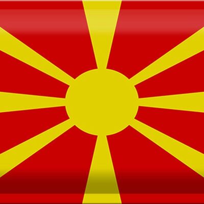 Cartel de chapa Bandera de Macedonia 30x20cm Bandera de Macedonia