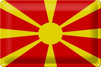 Signe en étain drapeau de la Macédoine 30x20cm drapeau de la Macédoine 1