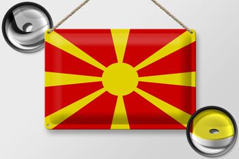 Signe en étain drapeau de la Macédoine 30x20cm drapeau de la Macédoine 2