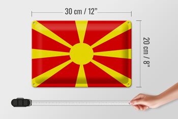 Signe en étain drapeau de la Macédoine 30x20cm drapeau de la Macédoine 4