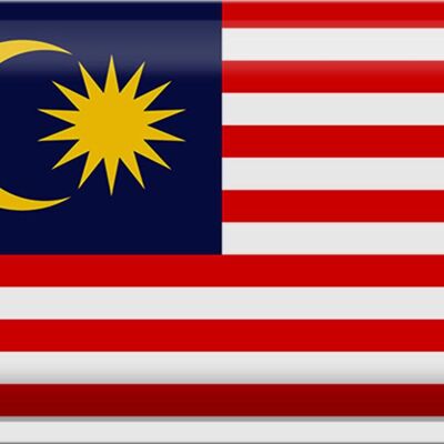 Cartel de chapa Bandera de Malasia 30x20cm Bandera de Malasia