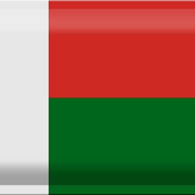 Signe en étain Drapeau de Madagascar 30x20cm Drapeau de Madagascar