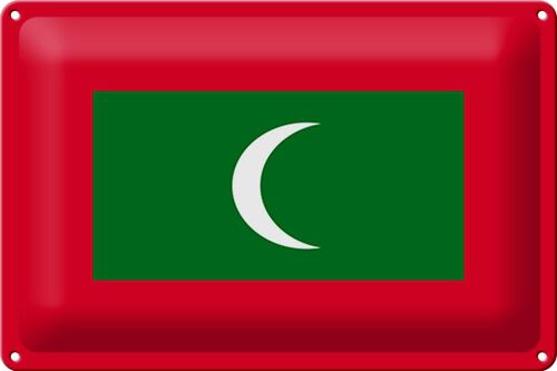 Blechschild Flagge Malediven 30x20cm Flag of the Maldives