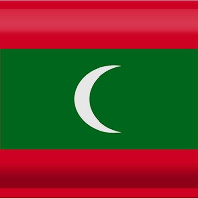 Targa in metallo Bandiera Maldive 30x20 cm Bandiera delle Maldive