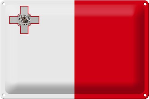 Blechschild Flagge Malta 30x20cm Flag of Malta