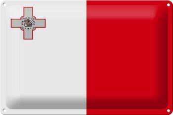 Signe en étain drapeau de Malte 30x20cm drapeau de Malte 1