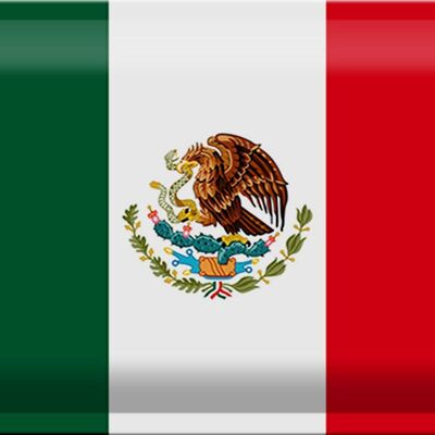 Targa in metallo Bandiera Messico 30x20 cm Bandiera del Messico