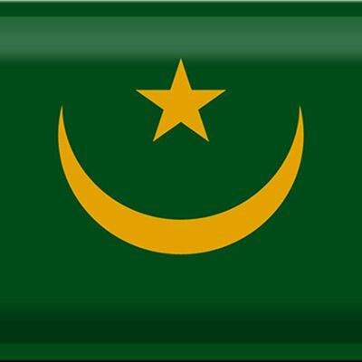 Targa in metallo Bandiera della Mauritania 30x20 cm Bandiera della Mauritania