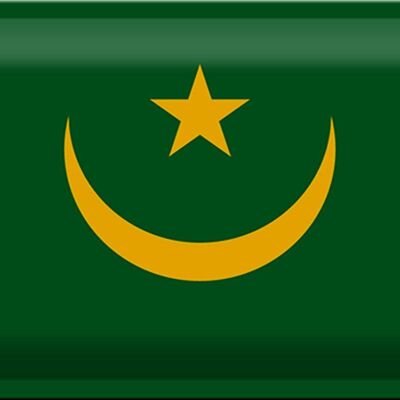 Blechschild Flagge Mauretanien 30x20cm Flag of Mauritania