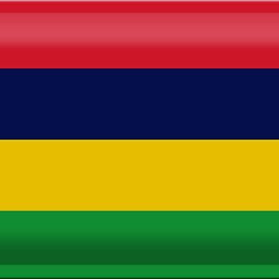 Cartel de chapa Bandera de Mauricio 30x20cm Bandera de Mauricio