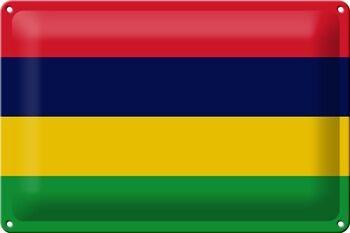 Panneau en étain drapeau de l'île Maurice, 30x20cm, drapeau de l'île Maurice 1
