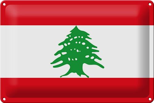 Blechschild Flagge Libanon 30x20cm Flag of Lebanon