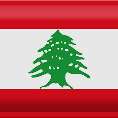 Targa in metallo Bandiera Libano 30x20 cm Bandiera del Libano