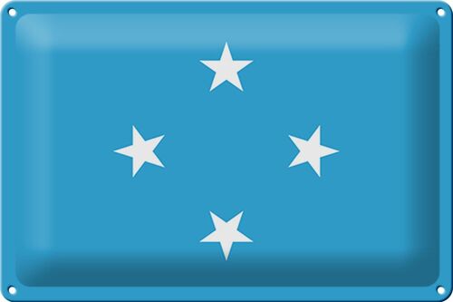 Blechschild Flagge Mikronesien 30x20cm Flag Micronesia