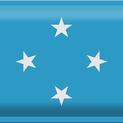 Cartel de chapa Bandera de Micronesia 30x20cm Bandera de Micronesia