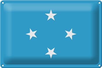 Signe en étain drapeau Micronésie 30x20cm drapeau Micronésie 1
