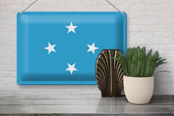 Signe en étain drapeau Micronésie 30x20cm drapeau Micronésie 3