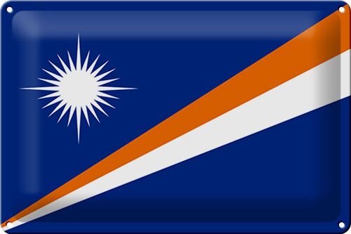 Blechschild Flagge Marshallinseln 30x20cm Marshall Islands