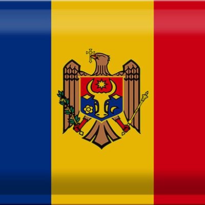 Cartel de chapa Bandera de Moldavia 30x20cm Bandera de Moldavia