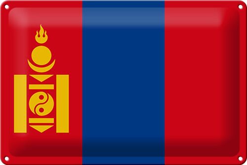 Blechschild Flagge Mongolei 30x20cm Flag of Mongolia