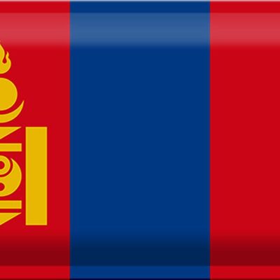 Targa in metallo Bandiera Mongolia 30x20 cm Bandiera della Mongolia