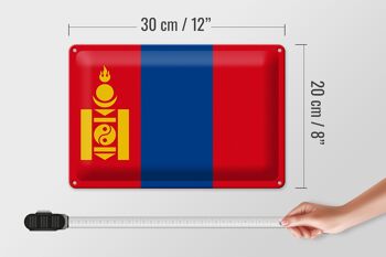 Drapeau de la Mongolie en étain, 30x20cm, drapeau de la Mongolie 4