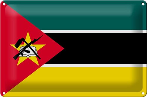 Blechschild Flagge Mosambik 30x20cm Flag of Mozambique