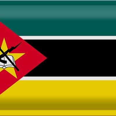 Cartel de chapa Bandera de Mozambique 30x20cm Bandera de Mozambique