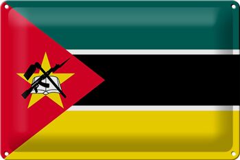 Signe en étain drapeau du Mozambique 30x20cm drapeau du Mozambique 1