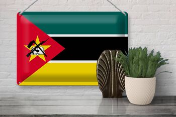 Signe en étain drapeau du Mozambique 30x20cm drapeau du Mozambique 3