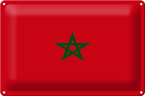 Blechschild Flagge Marokko 30x20cm Flag of Morocco