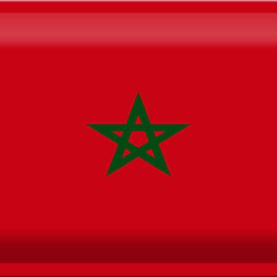 Panneau métallique drapeau maroc 30x20cm, drapeau du maroc