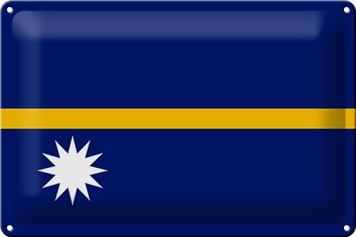 Blechschild Flagge Nauru 30x20cm Flag of Nauru