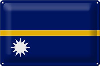 Signe en étain drapeau Nauru 30x20cm drapeau de Nauru 1