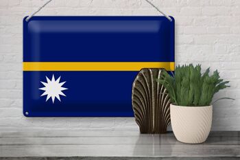 Signe en étain drapeau Nauru 30x20cm drapeau de Nauru 3