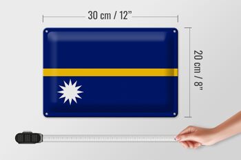 Signe en étain drapeau Nauru 30x20cm drapeau de Nauru 4