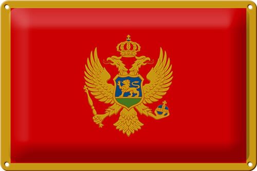 Blechschild Flagge Montenegro 30x20cm Flag of Montenegro