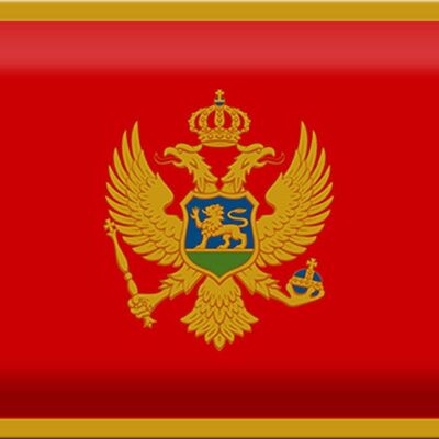 Cartel de chapa Bandera de Montenegro 30x20cm Bandera de Montenegro