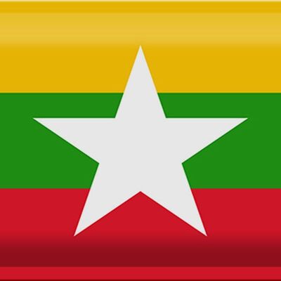 Letrero de metal Bandera de Myanmar 30x20cm Bandera de Myanmar