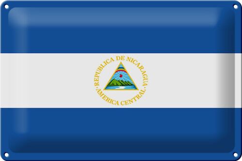 Blechschild Flagge Nicaragua 30x20cm Flag of Nicaragua