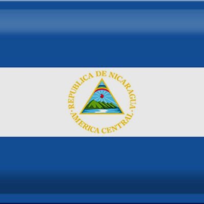 Cartel de chapa Bandera de Nicaragua 30x20cm Bandera de Nicaragua